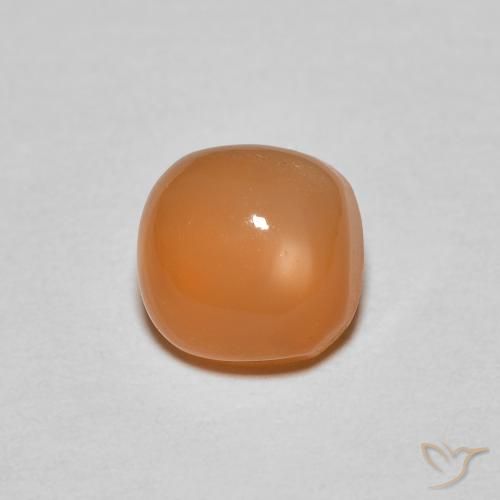 1.18ct Натуральный Теплый абрикосовый апельсин Лунный камень, Подушка, Полупрозрачный