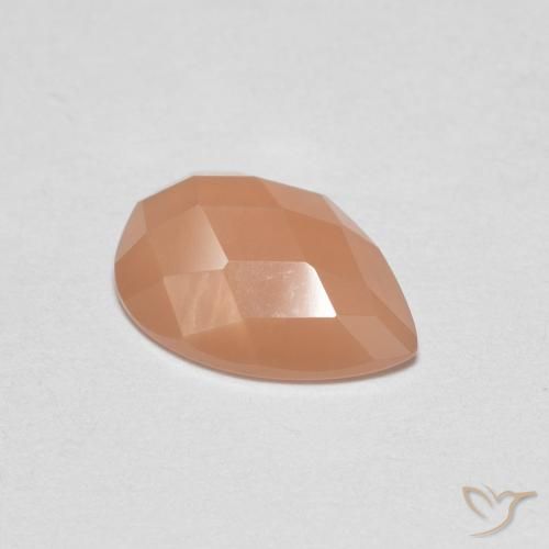 0.97ct Натуральный Светло-оранжевый Лунный камень, Форма груши, Прозрачный