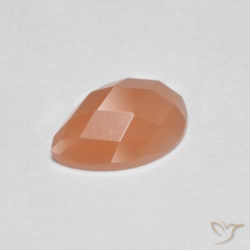 0.94ct Натуральный Канталупа Апельсин Лунный камень, Форма груши, Прозрачный