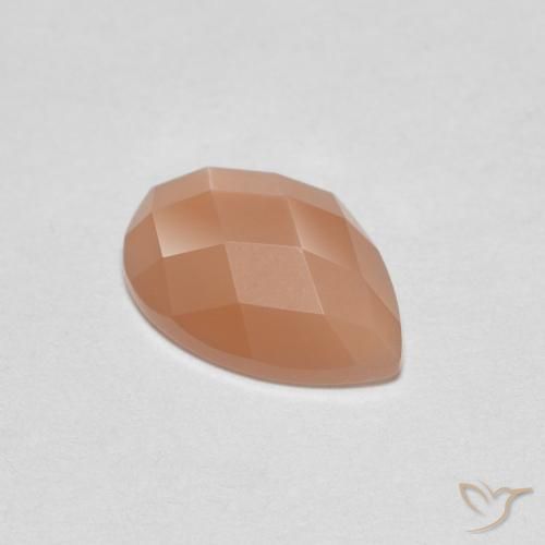 1.08ct Натуральный Канталупа Апельсин Лунный камень, Форма груши, Прозрачный