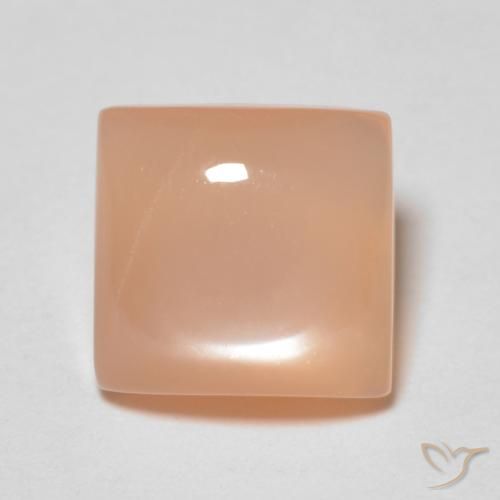 1.66ct Натуральный Перскиково-оранжевый Лунный камень, Квадрат, Прозрачный