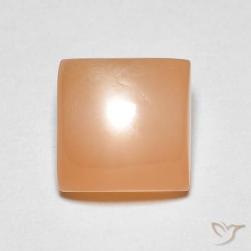 2.22ct Натуральный Medium Light-Orange Лунный камень, Квадрат, Прозрачный