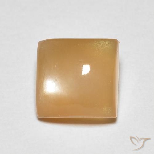 1.14ct Натуральный Оранжево-кремовый Лунный камень, Квадрат, Прозрачный