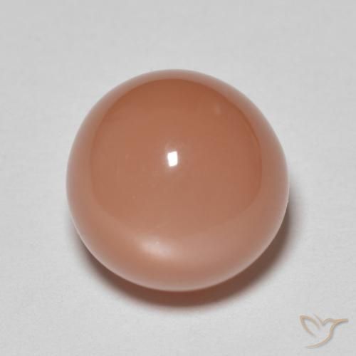 5.35ct Натуральный Светло-красновато-оранжевый Лунный камень, Круглый, Полупрозрачный