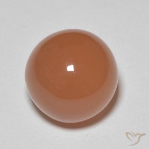 5.21ct Натуральный Красновато-оранжевый Лунный камень, Круглый, Полупрозрачный