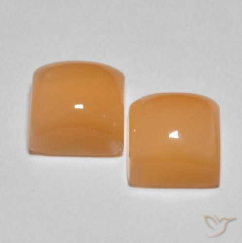 4.58 карата, натуральный Medium Light-Orange Лунный камень, Квадрат, Полупрозрачный