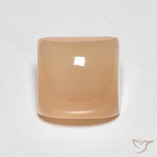 1.30ct Натуральный Канталупа Апельсин Лунный камень, Квадрат, Полупрозрачный