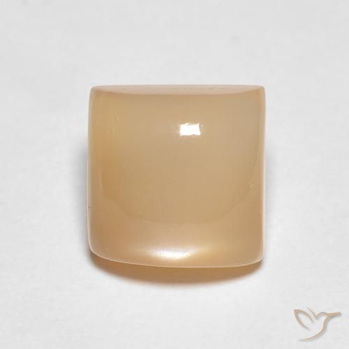 1.35ct Натуральный Канталупа Апельсин Лунный камень, Квадрат, Полупрозрачный