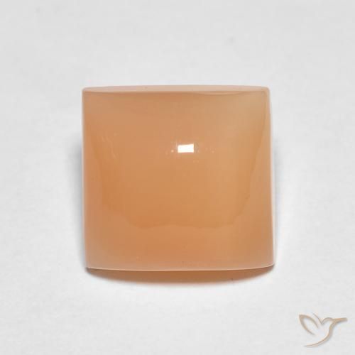 1.74ct Натуральный Перскиково-оранжевый Лунный камень, Квадрат, Полупрозрачный