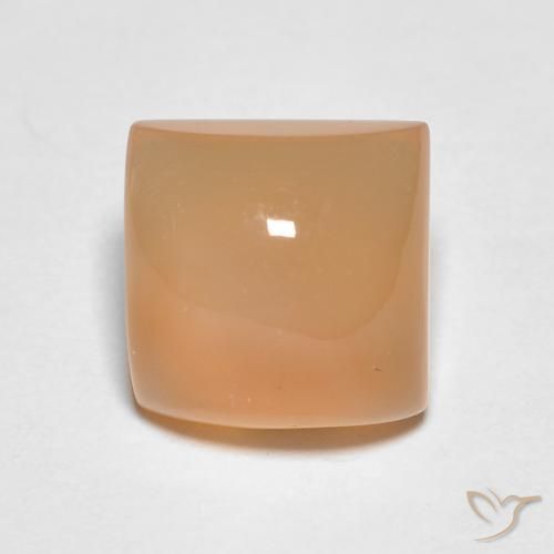 2.13ct Натуральный Перскиково-оранжевый Лунный камень, Квадрат, Полупрозрачный