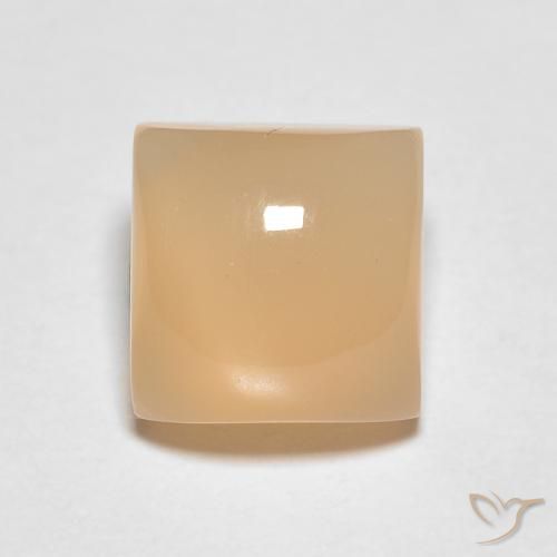 1.75ct Натуральный Средний апельсин Лунный камень, Квадрат, Полупрозрачный