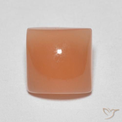 1.92ct Натуральный Перскиково-оранжевый Лунный камень, Квадрат, Полупрозрачный