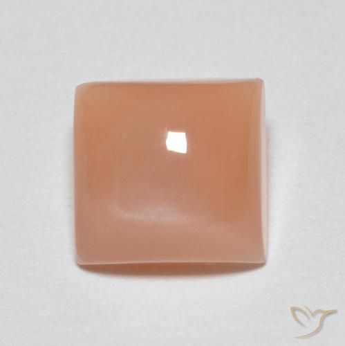 1.92ct Натуральный Светло-персиковый апельсин Лунный камень, Квадрат, Полупрозрачный