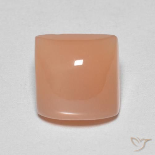 1.81ct Натуральный Светло-персиковый апельсин Лунный камень, Квадрат, Полупрозрачный