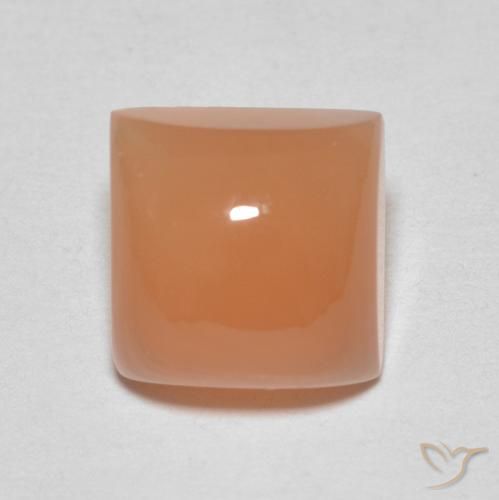 2.11ct Натуральный Светло-красновато-оранжевый Лунный камень, Квадрат, Полупрозрачный