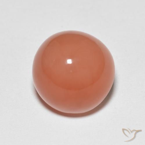5.53ct Натуральный Канталупа Апельсин Лунный камень, Круглый, Полупрозрачный
