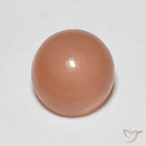 1.30ct Натуральный Канталупа Апельсин Лунный камень, Круглый, Полупрозрачный