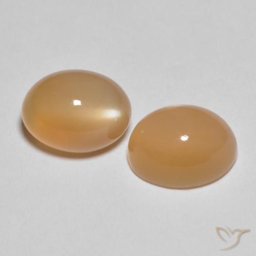 3.19 карата, натуральный Medium Light-Orange Лунный камень, Овал, Полупрозрачный