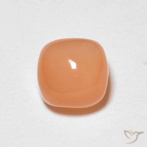 1.51ct Натуральный Светло-оранжевый Лунный камень, Подушка, Полупрозрачный