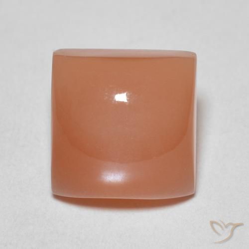 2.17ct Натуральный Перскиково-оранжевый Лунный камень, Квадрат, Полупрозрачный