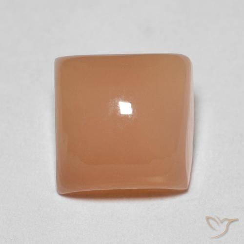 1.79ct Натуральный Перскиково-оранжевый Лунный камень, Квадрат, Полупрозрачный