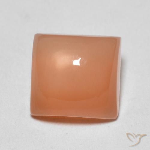 2.06ct Натуральный Канталупа Апельсин Лунный камень, Квадрат, Полупрозрачный