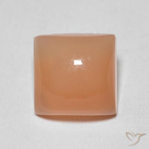 1.78ct Натуральный Перскиково-оранжевый Лунный камень, Квадрат, Полупрозрачный