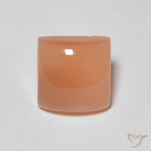 1.87ct Натуральный Перскиково-оранжевый Лунный камень, Квадрат, Полупрозрачный