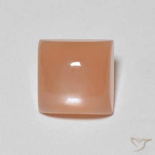 1.98ct Натуральный Канталупа Апельсин Лунный камень, Квадрат, Полупрозрачный