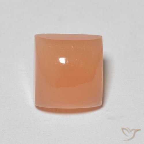 2.22ct Натуральный Перскиково-оранжевый Лунный камень, Квадрат, Полупрозрачный
