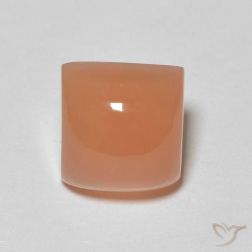 2.35ct Натуральный Светло-красновато-оранжевый Лунный камень, Квадрат, Полупрозрачный