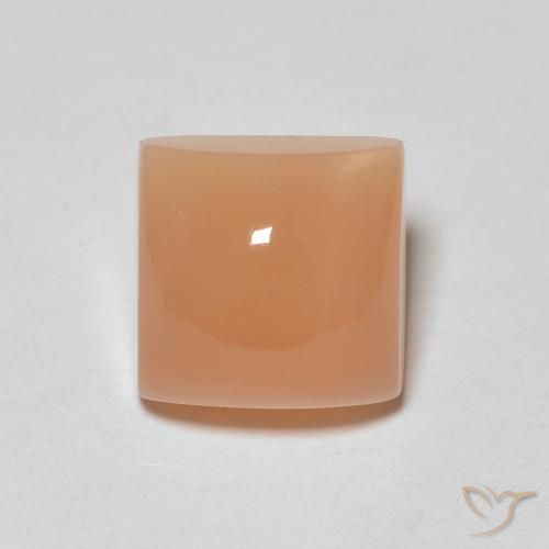 2.23ct Натуральный Перскиково-оранжевый Лунный камень, Квадрат, Полупрозрачный
