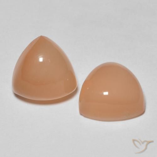 4.18 карата, натуральный Medium Dark-Orange Лунный камень, Триллион, Полупрозрачный