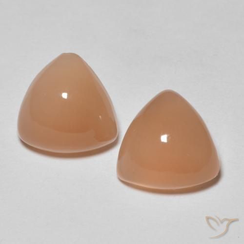 3.57ctw Натуральный Medium Light-Orange Лунный камень, Триллион, Полупрозрачный