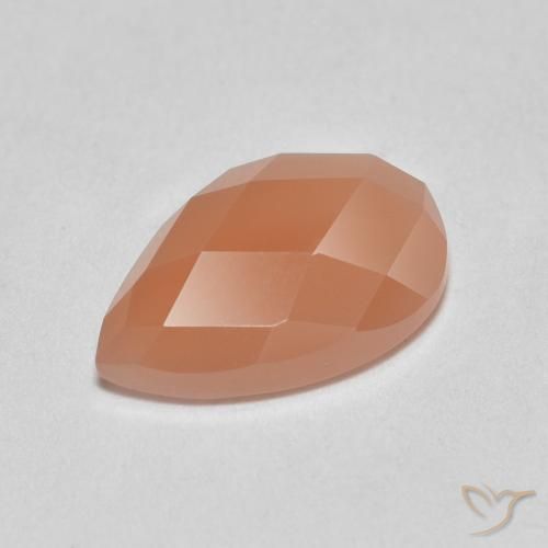 1.06ct Натуральный Канталупа Апельсин Лунный камень, Форма груши, Полупрозрачный