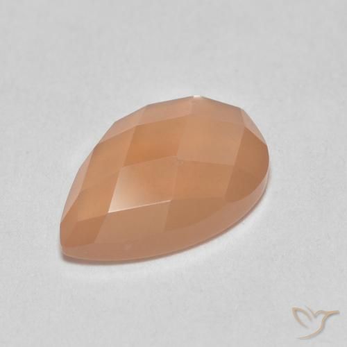 1.07 карата, натуральный Medium Light-Orange Лунный камень, Форма груши, Полупрозрачный