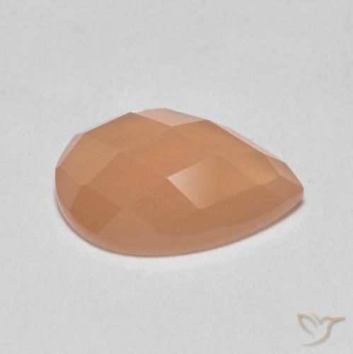 1.07 карата, натуральный Medium Light-Orange Лунный камень, Форма груши, Полупрозрачный