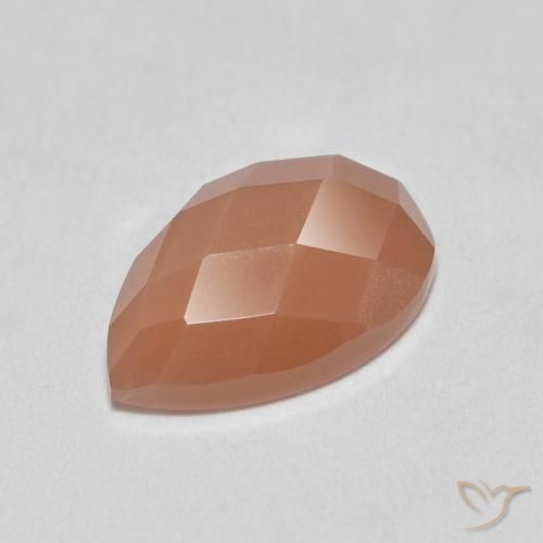 1.11ct Натуральный Перскиково-оранжевый Лунный камень, Форма груши, Полупрозрачный