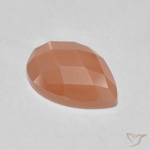 1.06ct Натуральный Канталупа Апельсин Лунный камень, Форма груши, Полупрозрачный