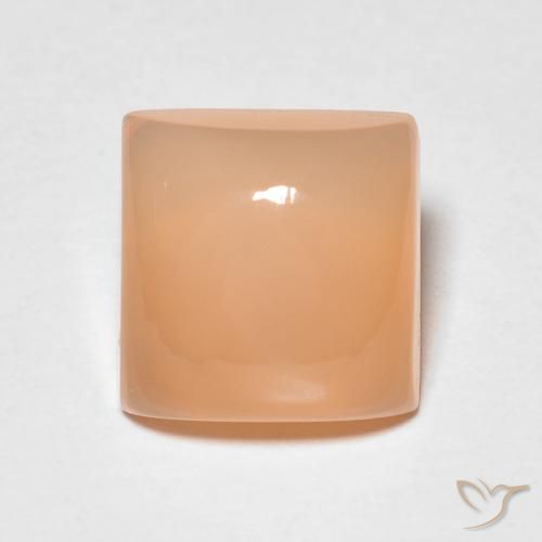 1.86ct Натуральный Перскиково-оранжевый Лунный камень, Квадрат, Полупрозрачный
