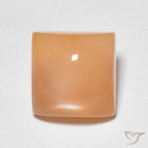 2.28ct Натуральный Перскиково-оранжевый Лунный камень, Квадрат, Полупрозрачный