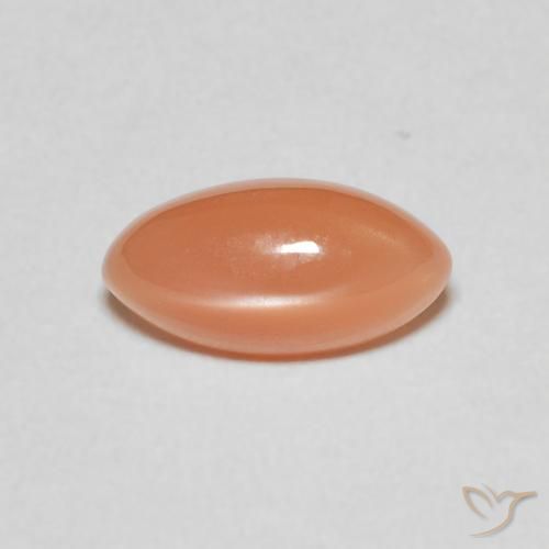 1.24ct Натуральный Светло-красновато-оранжевый Лунный камень, Маркиза, Полупрозрачный
