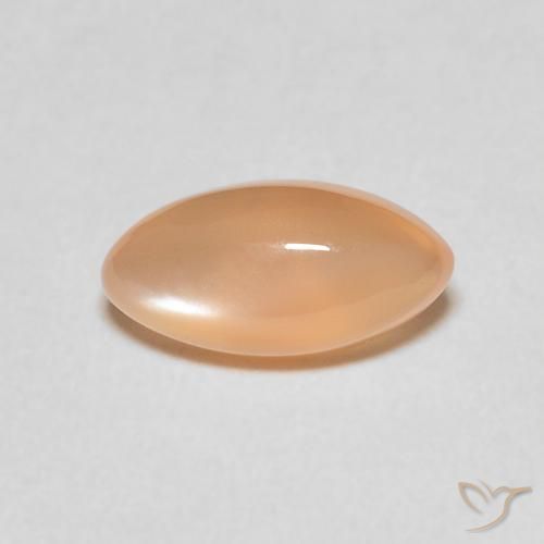 1.30ct Натуральный Перскиково-оранжевый Лунный камень, Маркиза, Полупрозрачный