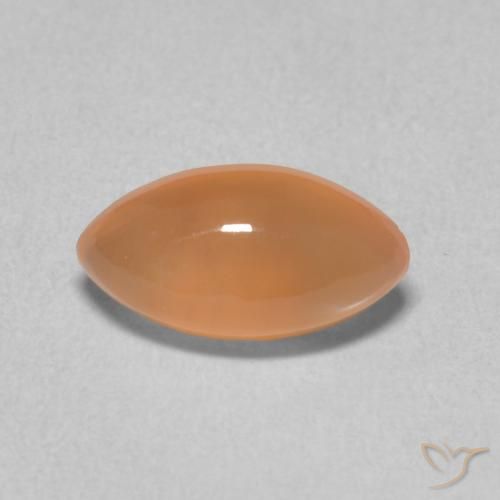 1.12ct Натуральный Светло-красновато-оранжевый Лунный камень, Маркиза, Полупрозрачный