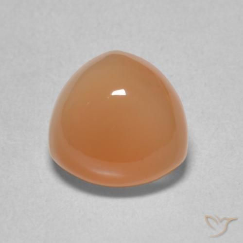 2.04ct Натуральный Перскиково-оранжевый Лунный камень, Триллион, Полупрозрачный