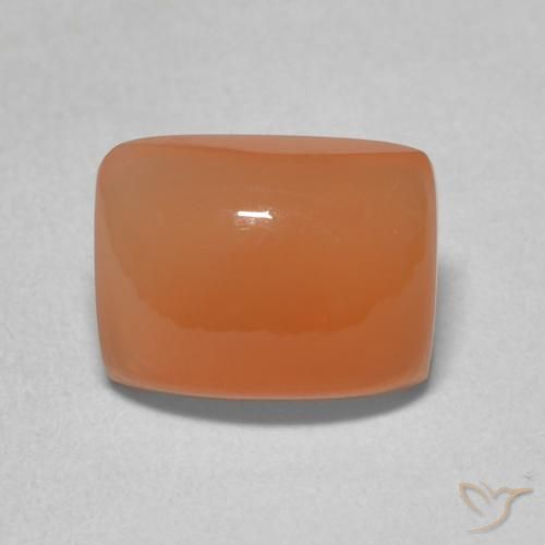 2.35ct Натуральный Светло-красновато-оранжевый Лунный камень, Подушка, Полупрозрачный