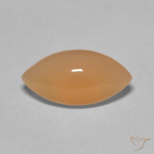 2.66ct Натуральный Medium Light-Orange Лунный камень, Маркиза, Полупрозрачный