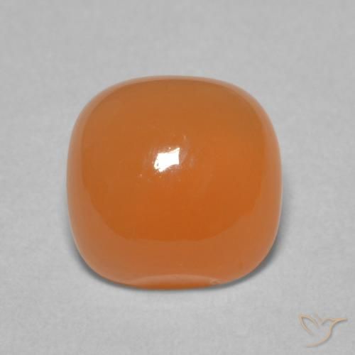 1.93ct Натуральный Теплый абрикосовый апельсин Лунный камень, Подушка, Полупрозрачный