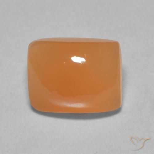 2.38ct Натуральный Теплый абрикосовый апельсин Лунный камень, Подушка, Полупрозрачный