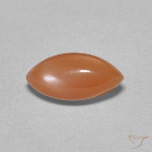 1.45ct Натуральный Перскиково-оранжевый Лунный камень, Маркиза, Полупрозрачный